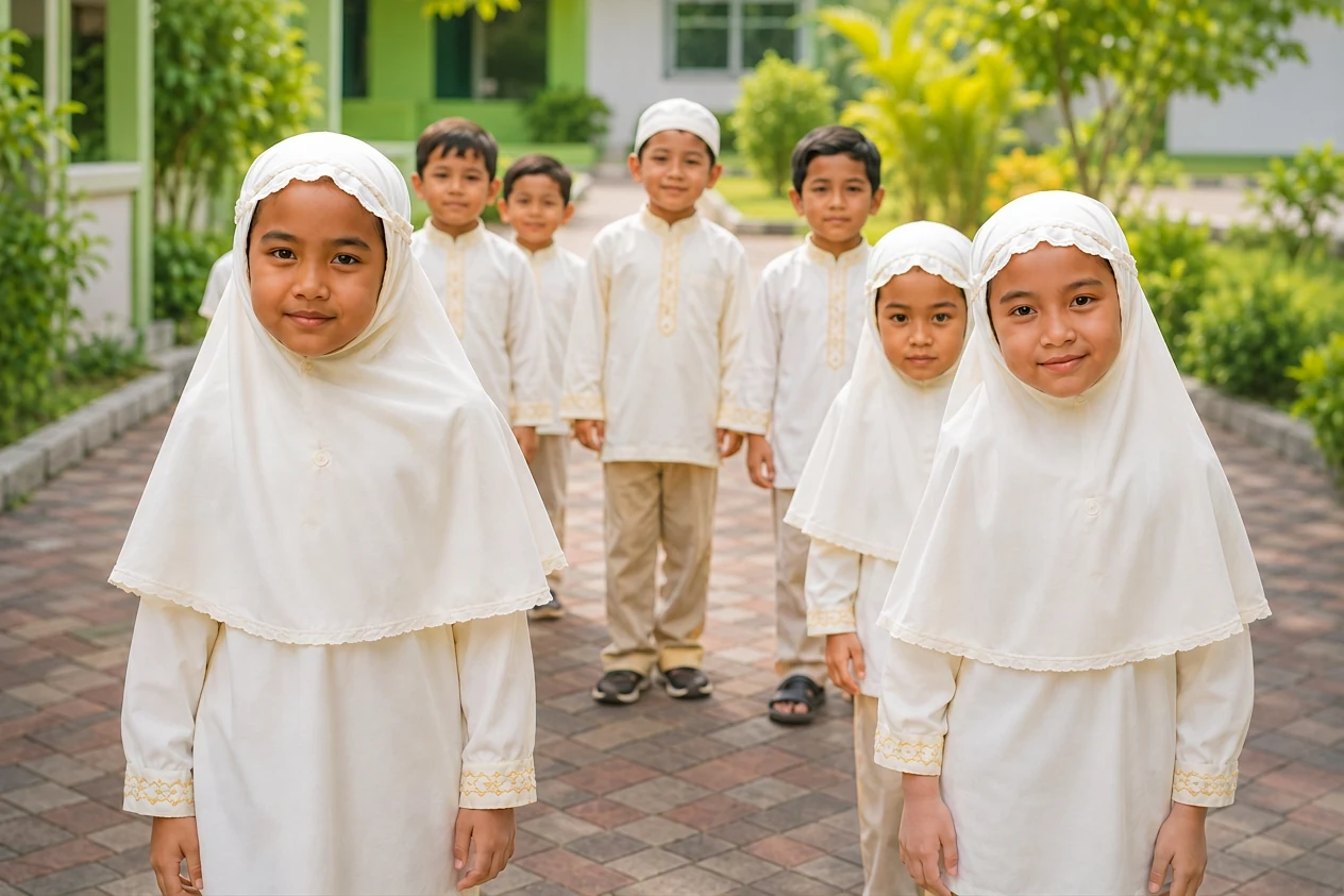 Anak-anak TK Al-Azhar di area sekolah