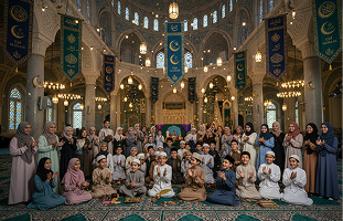 Acara keagamaan di Masjid Sekolah